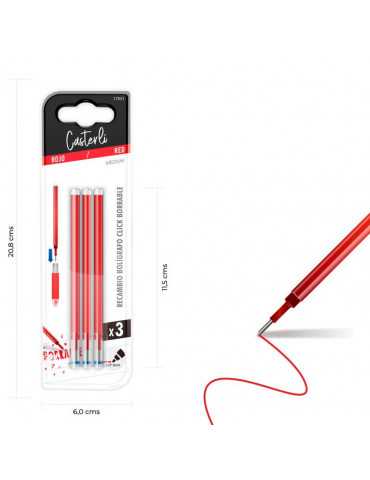 Casterli - Recambio para bolígrafo borrable - Rojo
