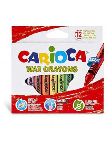 Carioca - Caja con 12 ceras, color pastel