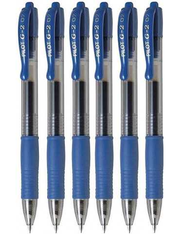Pilot Pen 2605 G2 07 - Bolígrafo de tinta de gel (6 unidades), color azul