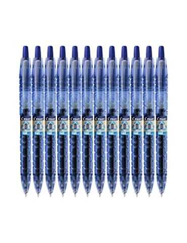 PILOT-Lote de 12 bolígrafos de tinta de gel B2P Pte media, 0,7 mm, línea de 0,4 mm, color azul