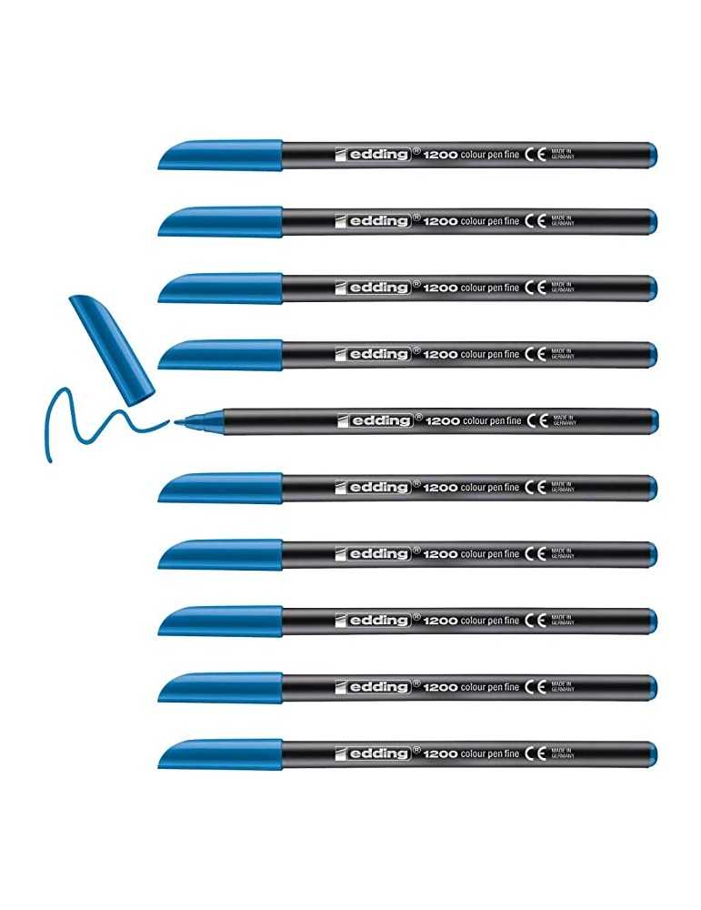 Edding - Rotulador punta fibra 1200 azul claro n.10 (10 unidades)