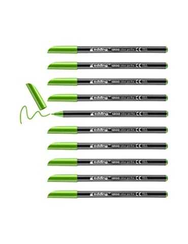 Edding - Rotulador punta fibra 1200 verde claro n.11 (10 unidades)