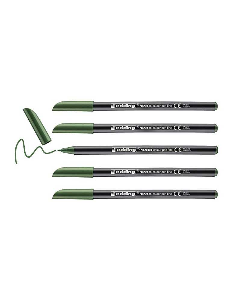 edding 1200 rotulador de color de trazo fino - verde oliva - 1 rotulador