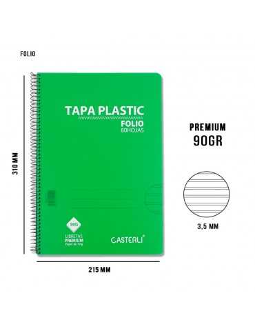 Casterli - Bloc premium PPL folio A4 80h 90g PAUTA 3,5CM (Verde)