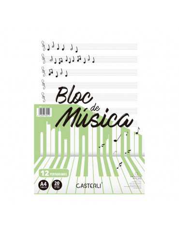 Casterli - Bloc de música A4 90G - 12 pentagramas