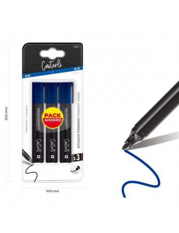 Casterli - Pack de tres marcadores permanentes - Azul