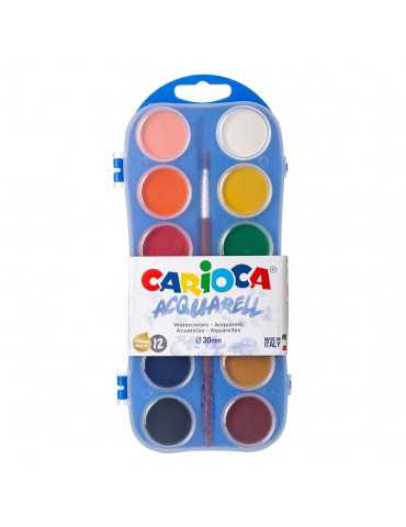 Carioca - Caja 12 acuarelas con pincel, 30 mm (K55123000)
