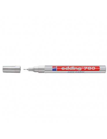 Edding 759720 - Marcador permanente, 0.8 mm, color plata