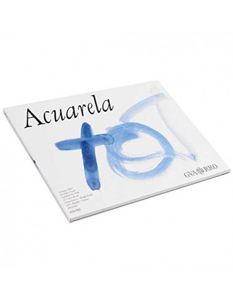 Canson Guarro Acuarela 60% Algodón, Bloc Encolado, 32,5x46 cm, 20 Hojas, Grano Grueso 240g