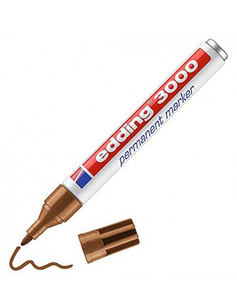 edding 3000 marcador permanente - ocre - 1 rotulador - punta redonda 1,5-3 mm - indeleble de secado rápido - resistente al agua 