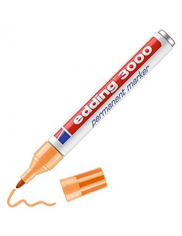 edding 3000 marcador permanente - naranja claro - 1 rotulador - punta redonda 1,5-3 mm - indeleble de secado rápido - resistente