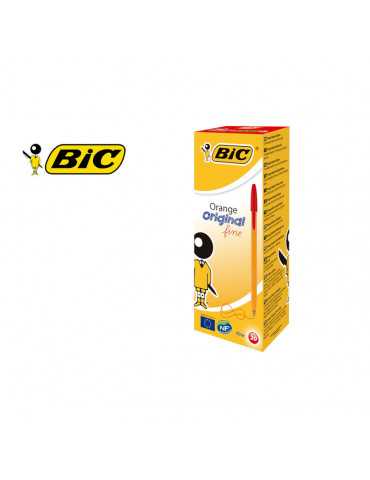 BIC 1199110112 Orange Original Fine bolígrafos punta fina (0,8 mm) - Rojo, Caja de 20 unidades