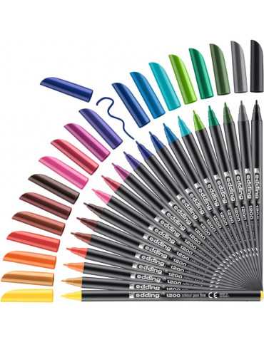 Edding 1200 rotulador de color de trazo fino - set 20 colores brillantes