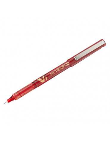 PILOT-Lote de 6 bolígrafos Hi-Tecpoint V7 Pte mediana, tinta líquida, color rojo