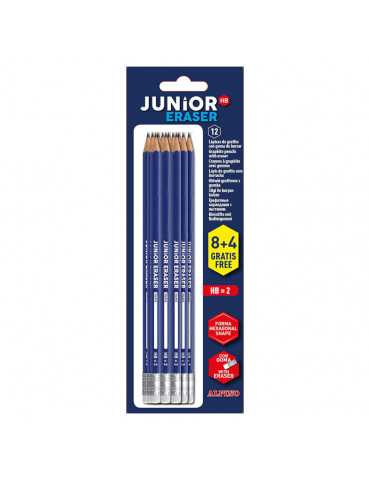 Alpino JU000011 - Blister 12 lápices con goma