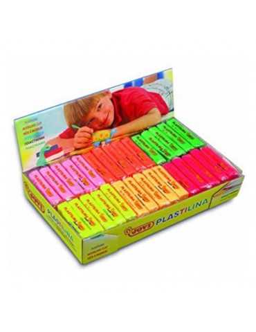 JOVI - Caja con 30 plastilinas, colores flúor (Multicolor)