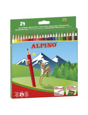 ALPINO AL010658. Estuche de 24 lápices de colores surtidos