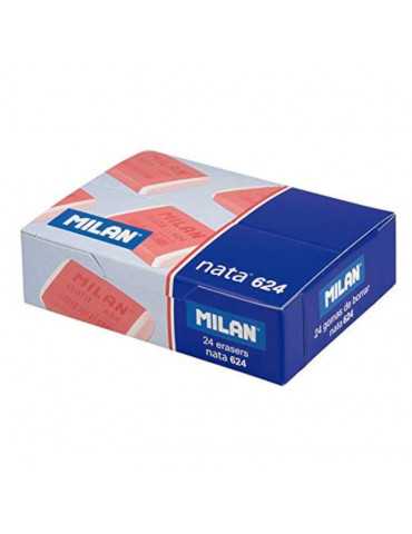 Milan Nata - Pack de 24 Gomas de Borrar, Blanco, Pequeño