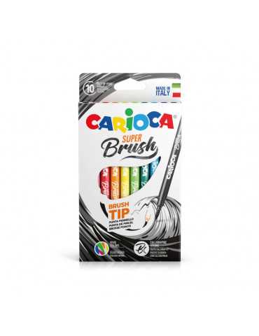 Caja 10 rotuladores super brush carioca 42937