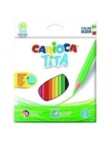 Pack de 24 lápices de CARIOCA TITA - Cuerpo hexagonal