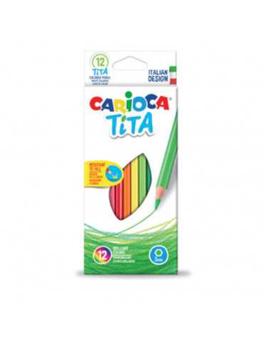 Carioca - Caja de 12 lápices de colores TITA - hexagonal