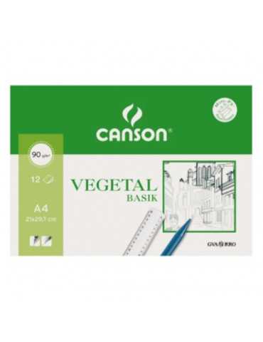 Canson Guarro Basik 200407621 - Papel vegetal, A4, 90 gramos, sobre de 12 hojas