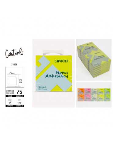 Casterli - Bloc 100 Notas Adhesivas Amarillo Brillante 75 X 75 Mm