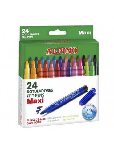 Alpino Maxi - Rotuladores De Colores, Caja de 24 Colores