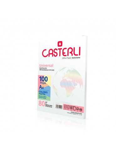 Paquete 100 folios Casterli A4 Colores Pastel