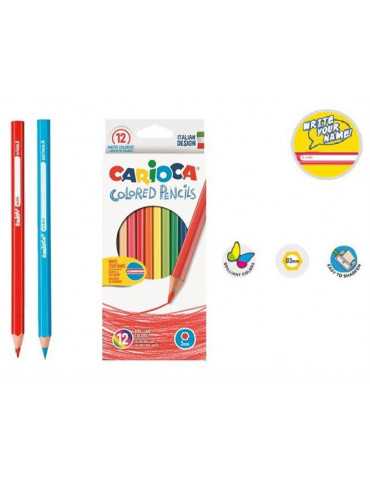Carioca 40380 - Caja de 12 lápices hexagonales, multicolor